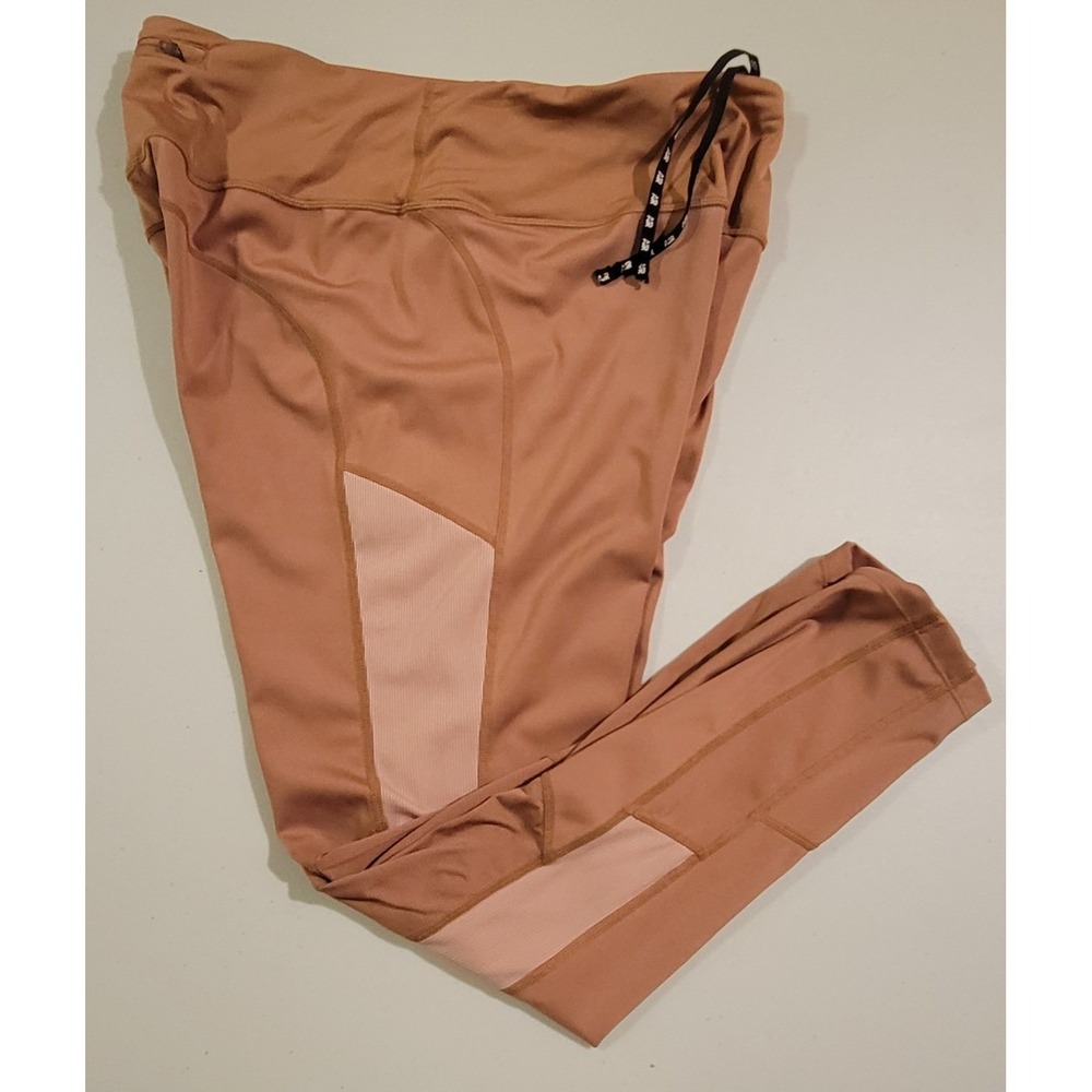 Nike Air Dri-FIT W XL 7/8 Running Leggings Rust Orange Mesh Zip Pocket Active - Picture 4 of 16